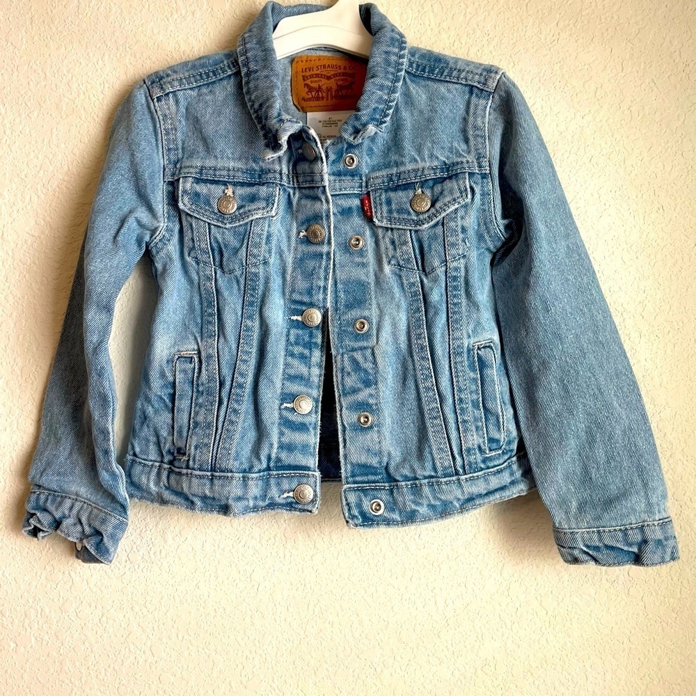 Levi's Kids Light Blue Jean Jacket snap button size 4T
